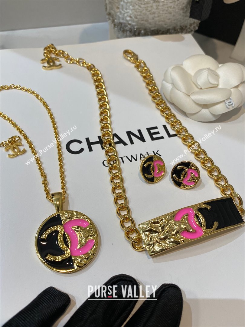 Chanel Necklace CH13020 Black/Pink 2024 (YF-24013020)