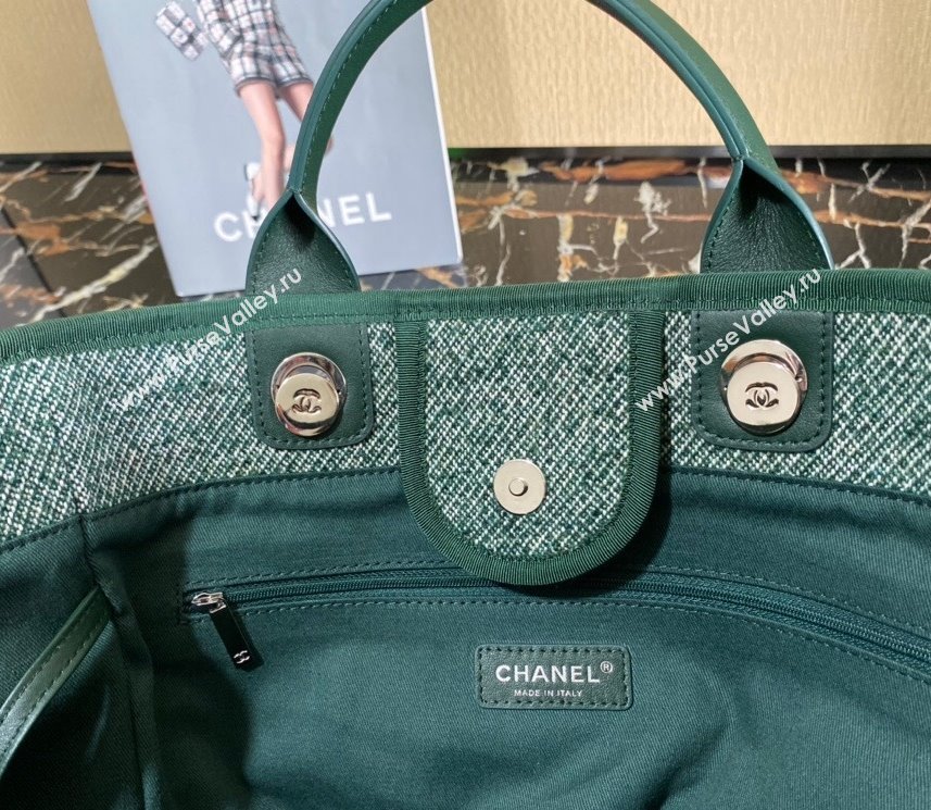 Chanel Deauville Mixed Fibers Large Shopping Bag A66941 Cyan 2021 (SSZ-21101262)