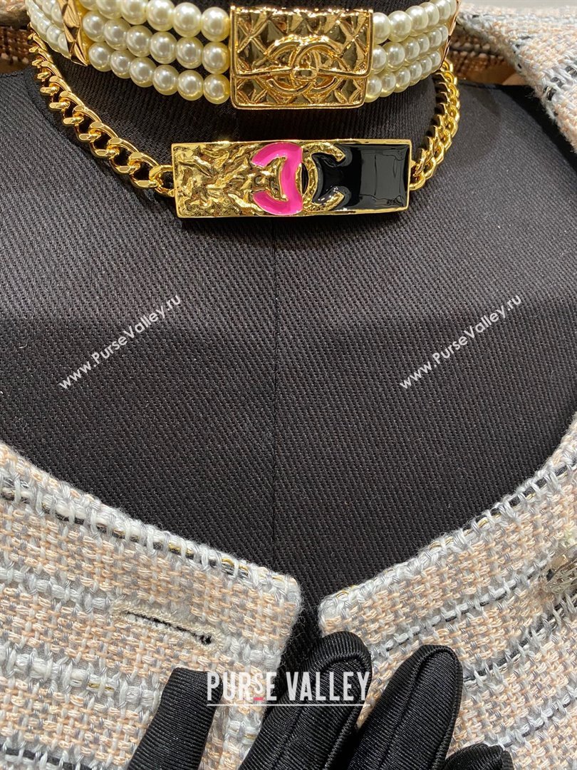 Chanel Necklace CH13021 Black/Pink 2024 (YF-24013021)