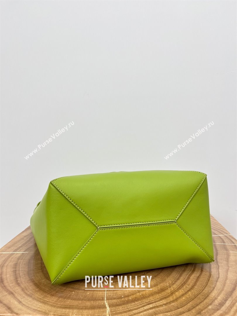 Loewe Medium Puzzle Fold Tote in Shiny Calfskin 9029 Meadow Green Green 2024 Top (KE-24090225)