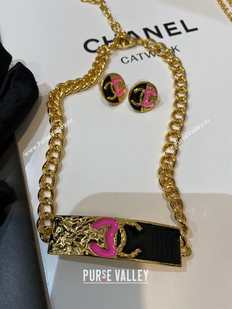 Chanel Necklace CH13021 Black/Pink 2024 (YF-24013021)