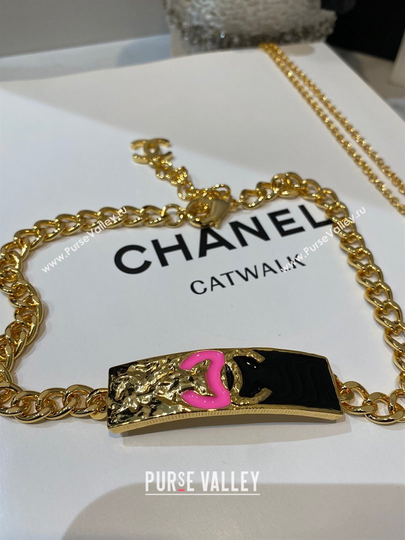 Chanel Necklace CH13021 Black/Pink 2024 (YF-24013021)