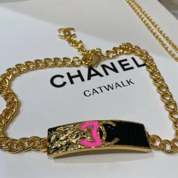 Chanel Necklace CH13021 Black/Pink 2024 (YF-24013021)