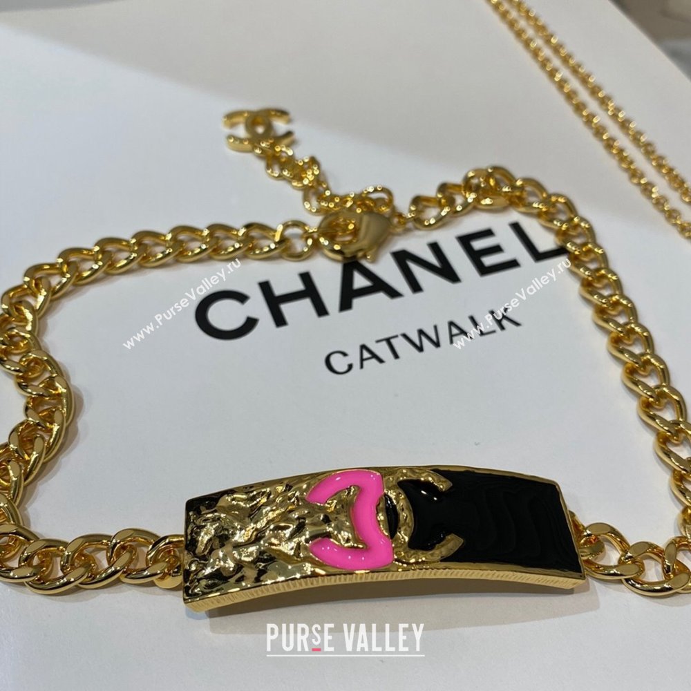 Chanel Necklace CH13021 Black/Pink 2024 (YF-24013021)