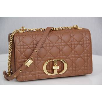 Dior Medium Caro Chain Bag in Soft Cannage Calfskin Brown 2024 (DMZ-24052208)