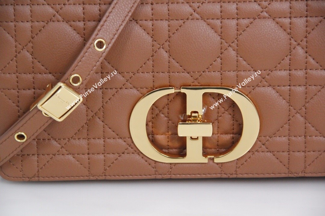 Dior Medium Caro Chain Bag in Soft Cannage Calfskin Brown 2024 (DMZ-24052208)