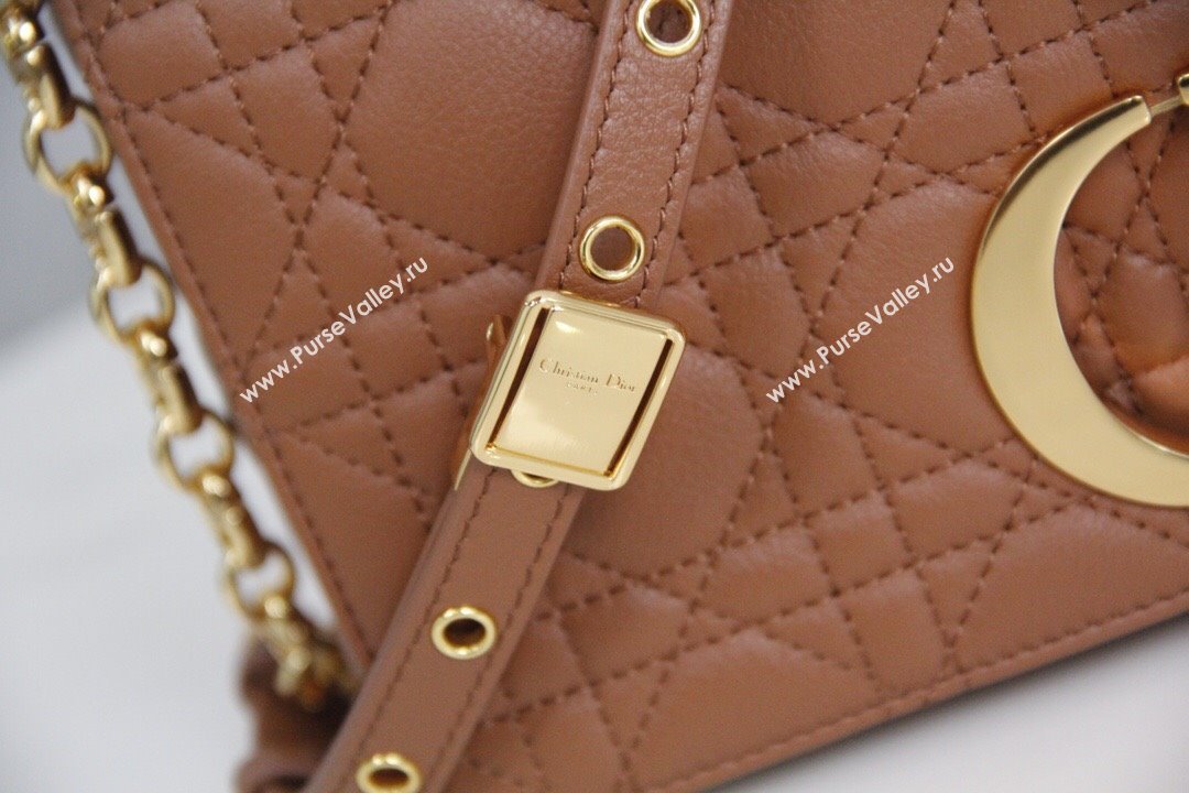 Dior Medium Caro Chain Bag in Soft Cannage Calfskin Brown 2024 (DMZ-24052208)