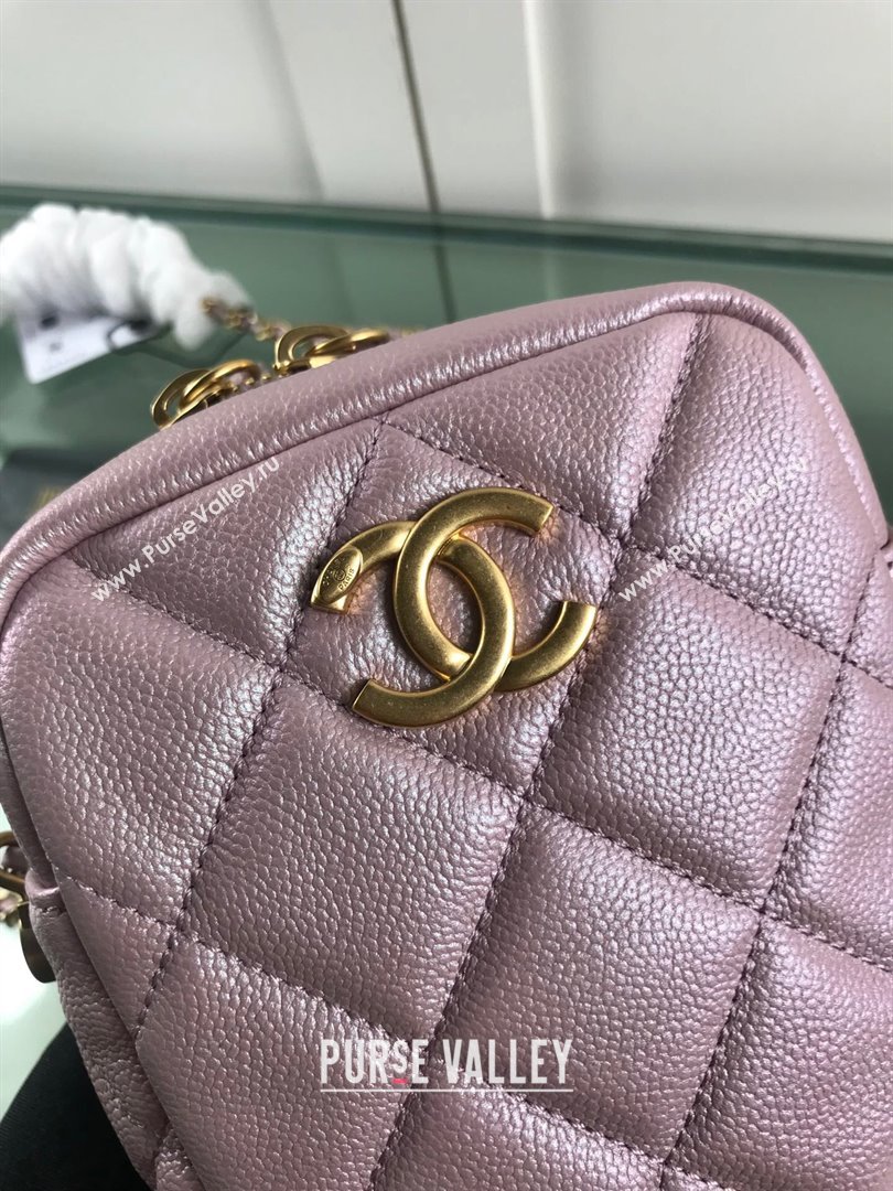 Chanel Iridescent Grained Calfskin Camera Bag AS2857 Light Pink 2021 (HOT-21101241)