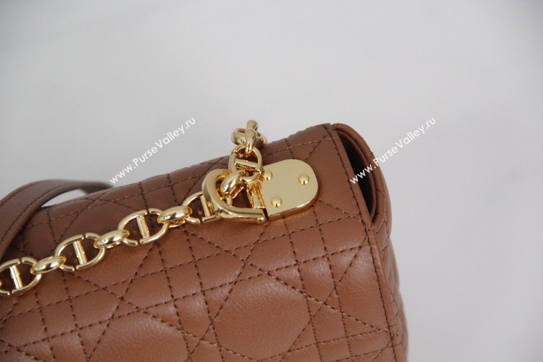 Dior Medium Caro Chain Bag in Soft Cannage Calfskin Brown 2024 (DMZ-24052208)