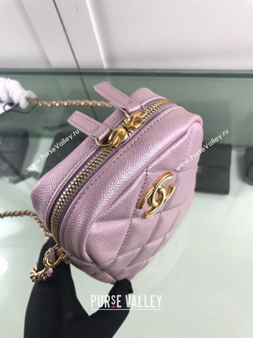 Chanel Iridescent Grained Calfskin Camera Bag AS2857 Light Pink 2021 (HOT-21101241)