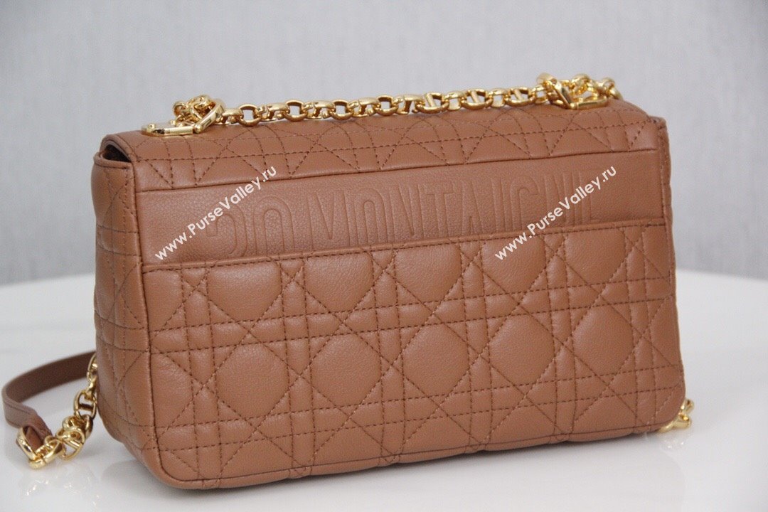 Dior Medium Caro Chain Bag in Soft Cannage Calfskin Brown 2024 (DMZ-24052208)