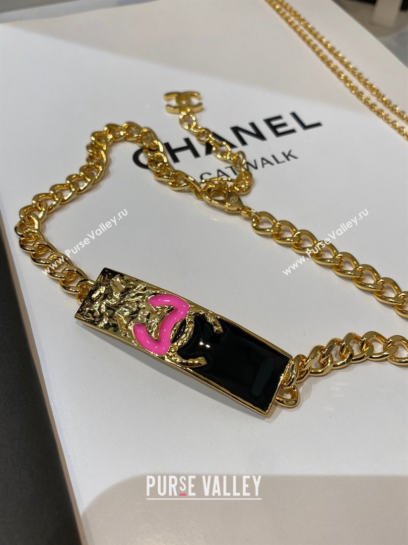 Chanel Necklace CH13021 Black/Pink 2024 (YF-24013021)