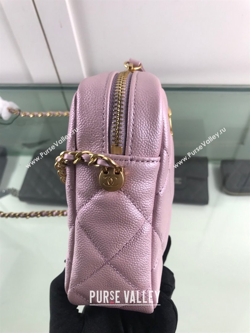 Chanel Iridescent Grained Calfskin Camera Bag AS2857 Light Pink 2021 (HOT-21101241)