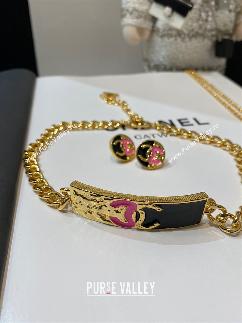 Chanel Necklace CH13021 Black/Pink 2024 (YF-24013021)