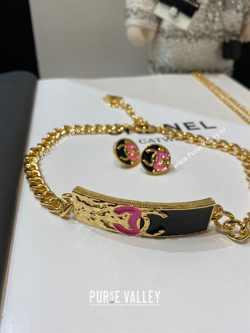 Chanel Necklace CH13021 Black/Pink 2024 (YF-24013021)