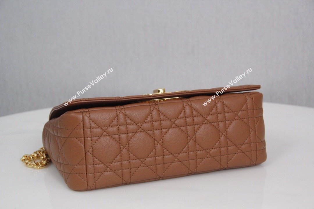 Dior Medium Caro Chain Bag in Soft Cannage Calfskin Brown 2024 (DMZ-24052208)