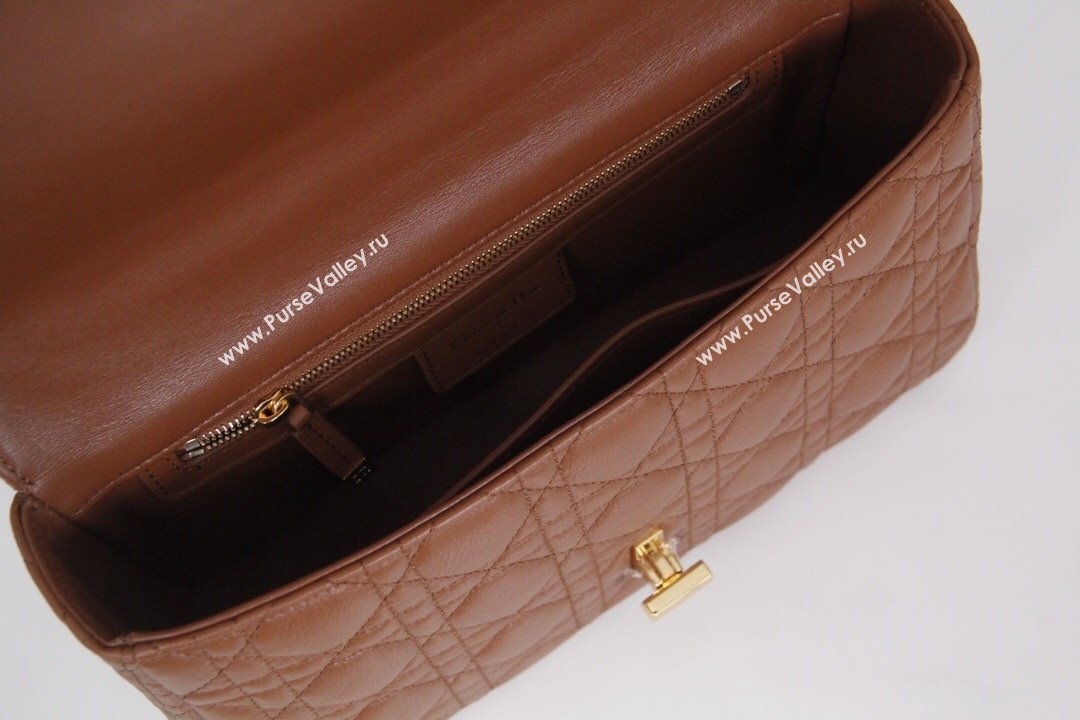 Dior Medium Caro Chain Bag in Soft Cannage Calfskin Brown 2024 (DMZ-24052208)