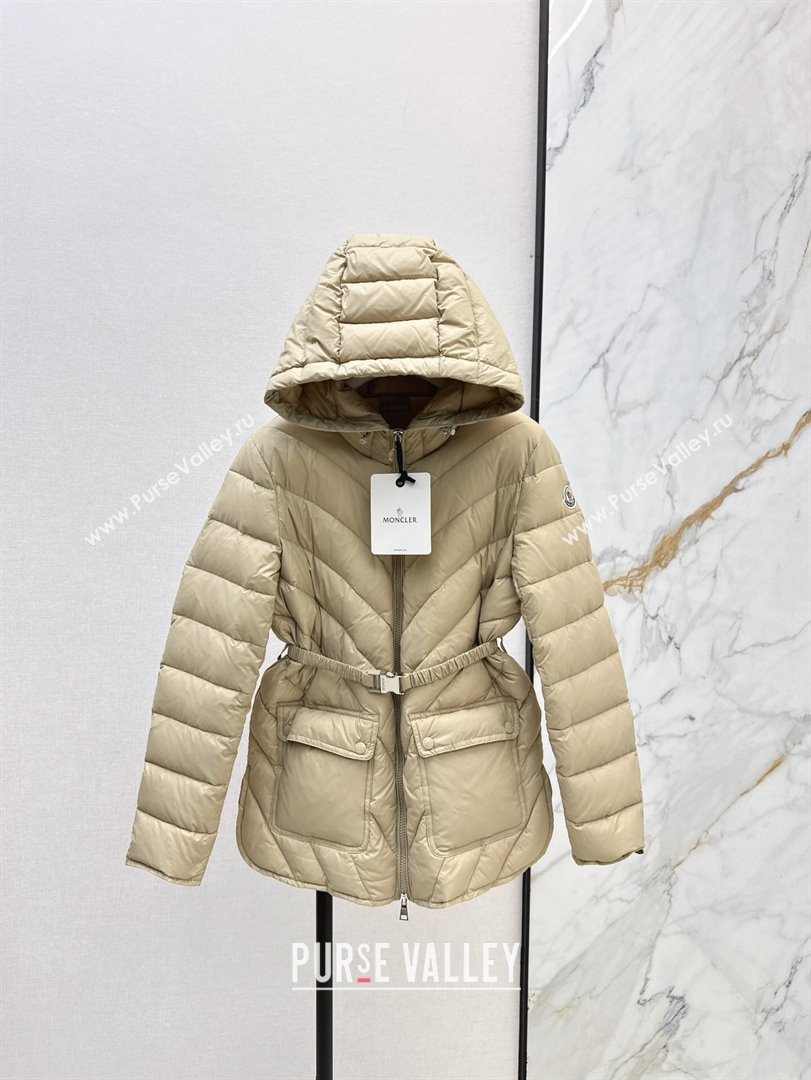 Moncler Down Jacket with Belt B101821 Beige 2024 (YN-24101821)