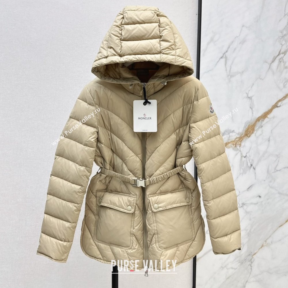 Moncler Down Jacket with Belt B101821 Beige 2024 (YN-24101821)