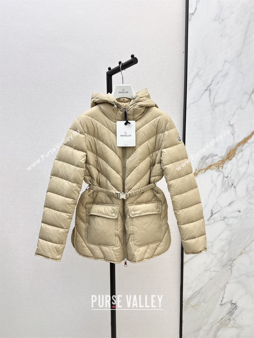 Moncler Down Jacket with Belt B101821 Beige 2024 (YN-24101821)