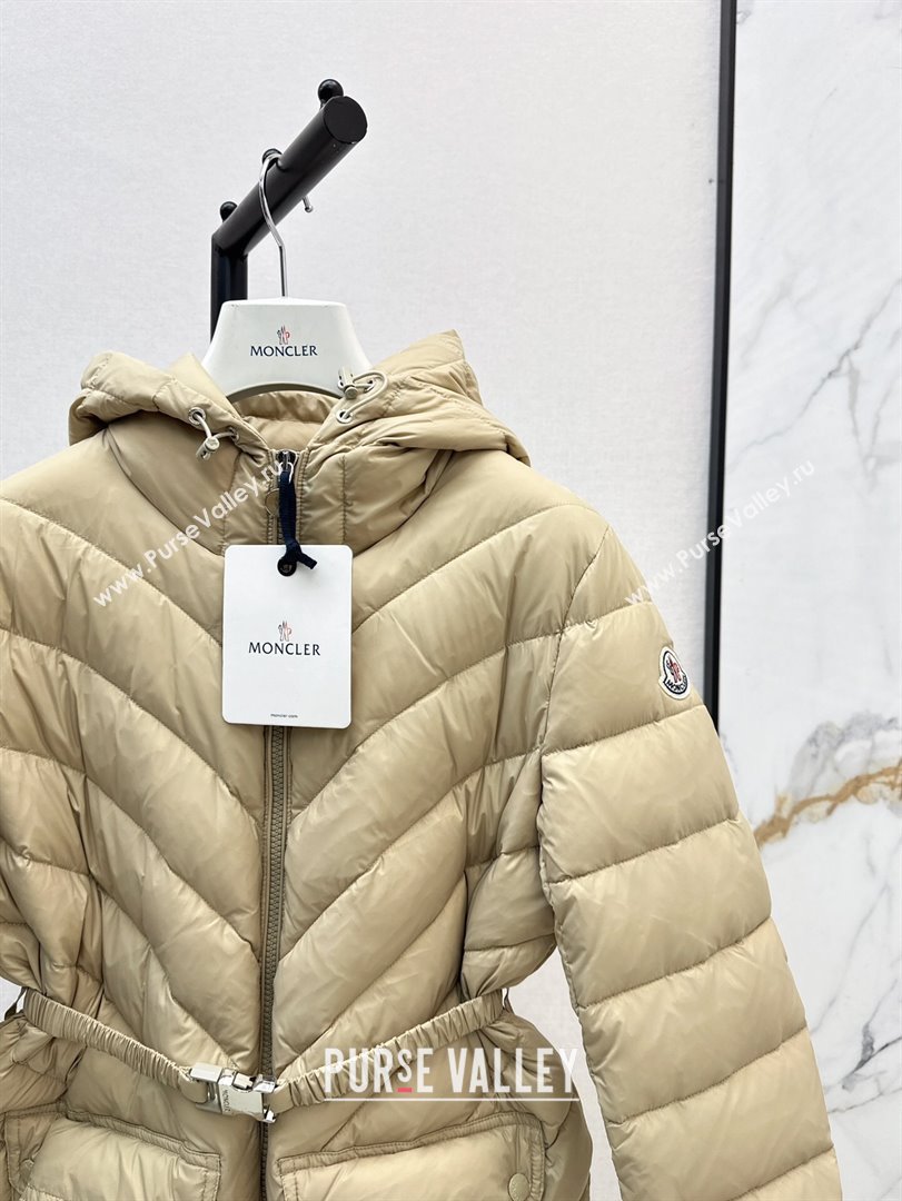 Moncler Down Jacket with Belt B101821 Beige 2024 (YN-24101821)