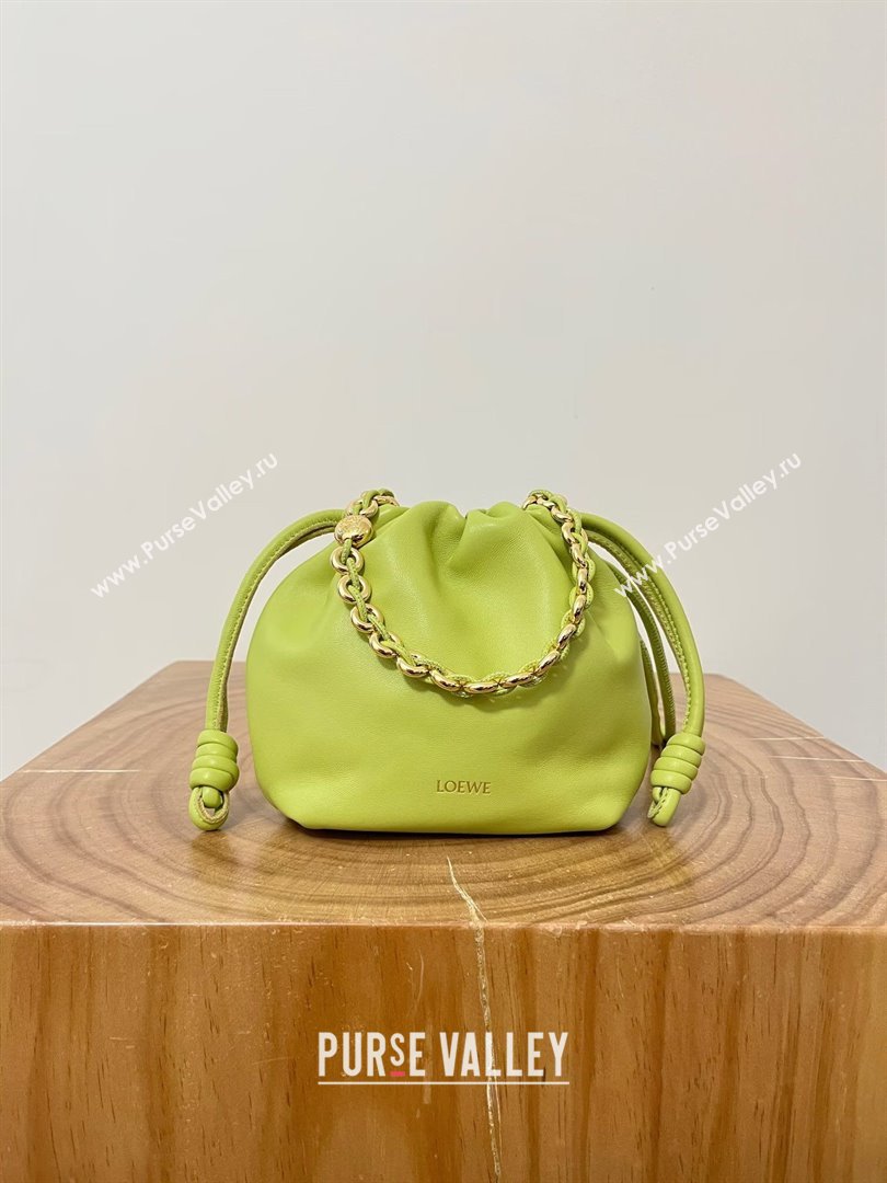 Loewe Mini Flamenco Purse Bag in Mellow Nappa Lambskin 9058 Meadow Green 2024 Top (KE-24090227)