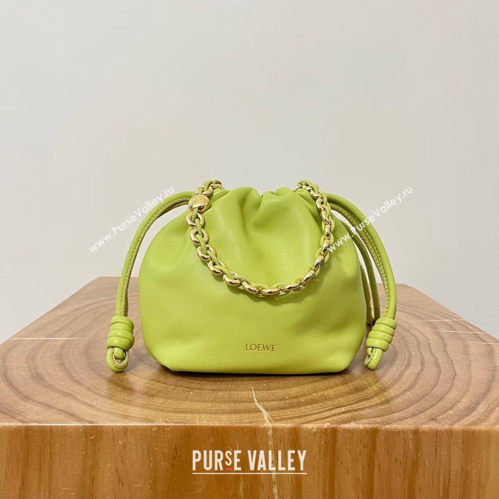 Loewe Mini Flamenco Purse Bag in Mellow Nappa Lambskin 9058 Meadow Green 2024 Top (KE-24090227)