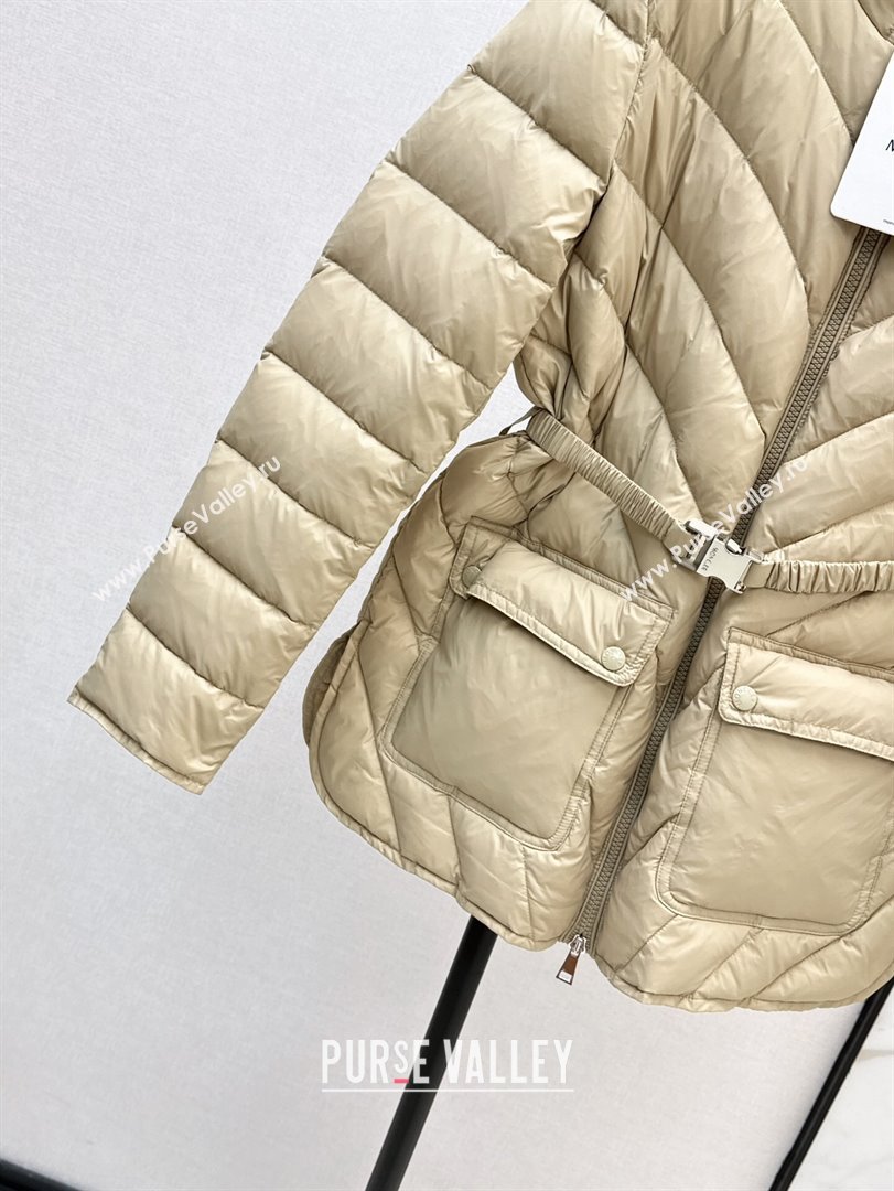 Moncler Down Jacket with Belt B101821 Beige 2024 (YN-24101821)