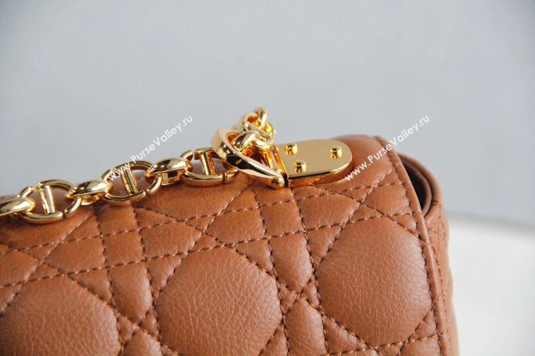 Dior Large Caro Chain Bag in Soft Cannage Calfskin Brown 2024 (DMZ-24052209)