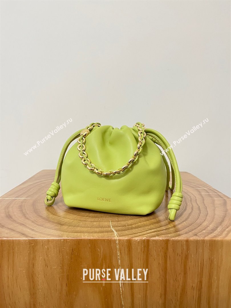 Loewe Mini Flamenco Purse Bag in Mellow Nappa Lambskin 9058 Meadow Green 2024 Top (KE-24090227)