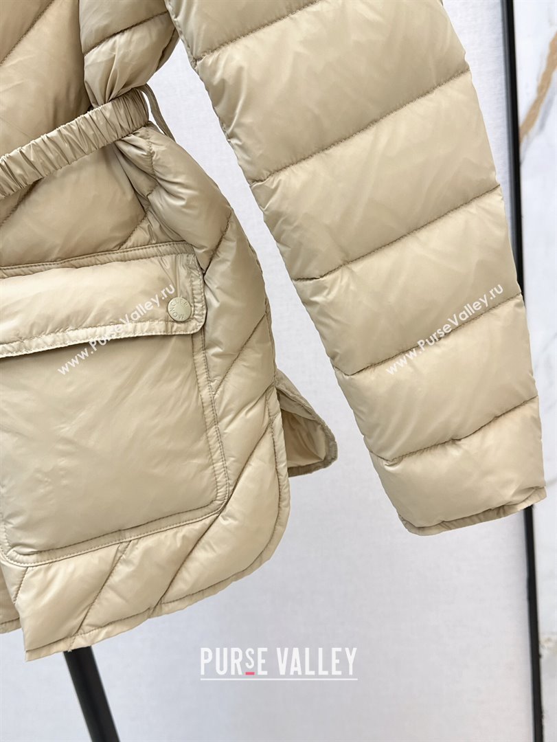 Moncler Down Jacket with Belt B101821 Beige 2024 (YN-24101821)