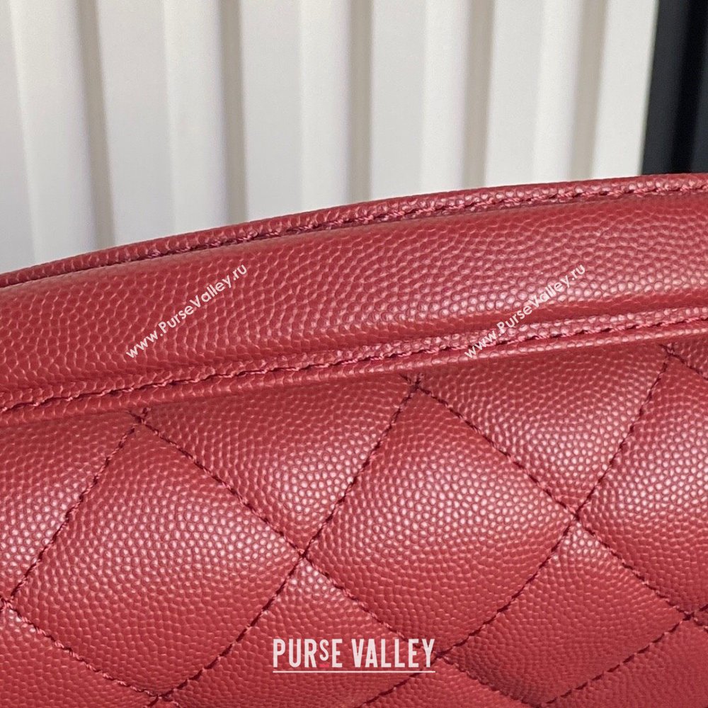 Chanel Grained Shiny Calfskin Mini Flap bag with Top Handle AS5165 Red 2024 (yezi-241106143)