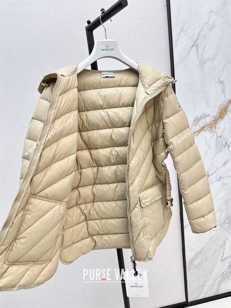 Moncler Down Jacket with Belt B101821 Beige 2024 (YN-24101821)