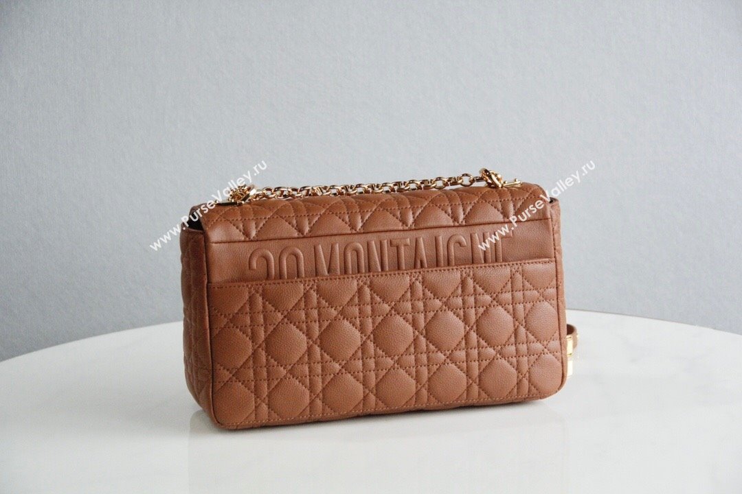 Dior Large Caro Chain Bag in Soft Cannage Calfskin Brown 2024 (DMZ-24052209)