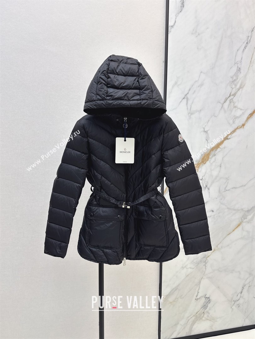 Moncler Down Jacket with Belt B101822 Black 2024 (YN-24101822)