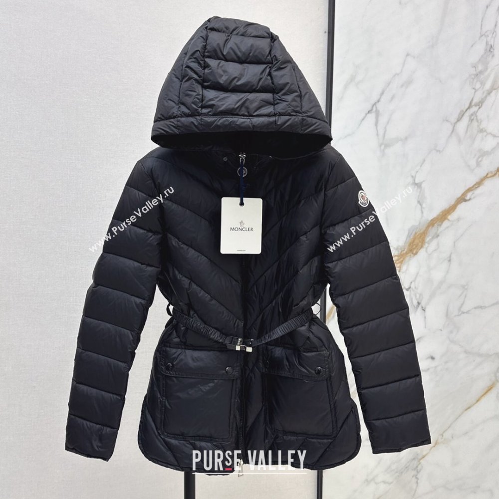 Moncler Down Jacket with Belt B101822 Black 2024 (YN-24101822)