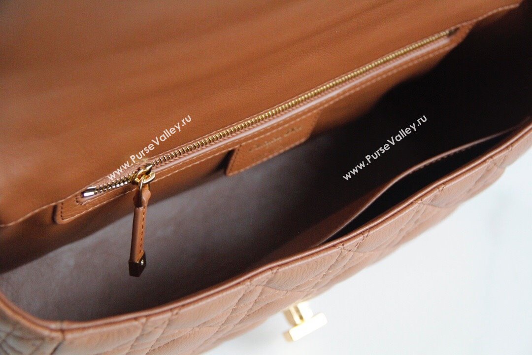 Dior Large Caro Chain Bag in Soft Cannage Calfskin Brown 2024 (DMZ-24052209)