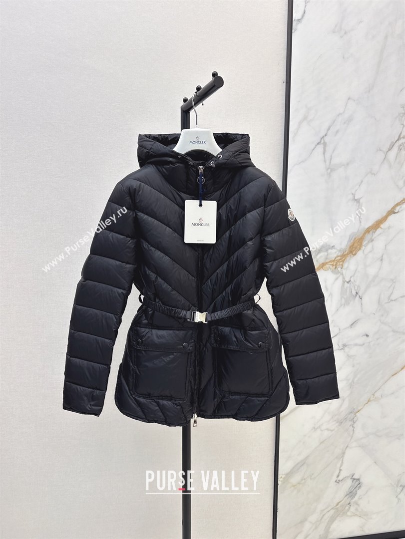 Moncler Down Jacket with Belt B101822 Black 2024 (YN-24101822)