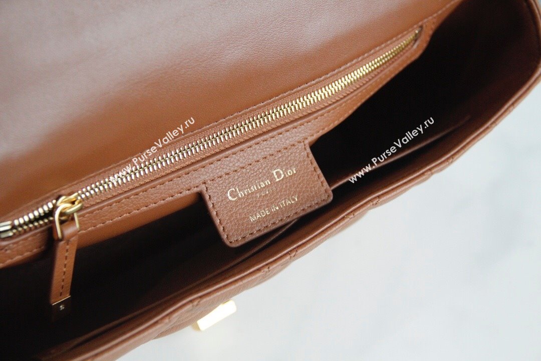 Dior Large Caro Chain Bag in Soft Cannage Calfskin Brown 2024 (DMZ-24052209)