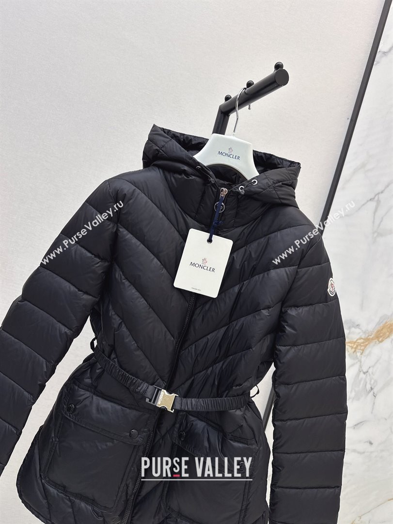 Moncler Down Jacket with Belt B101822 Black 2024 (YN-24101822)