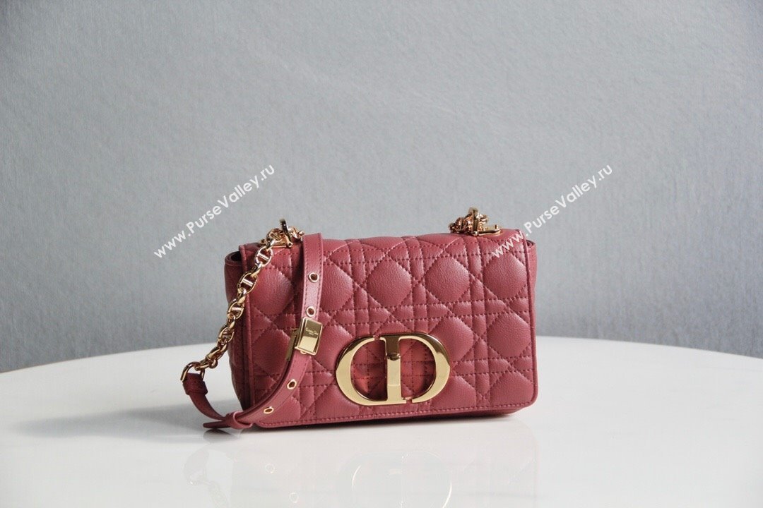 Dior Small Caro Chain Bag in Soft Cannage Calfskin Pink 2024 (DMZ-24052210)