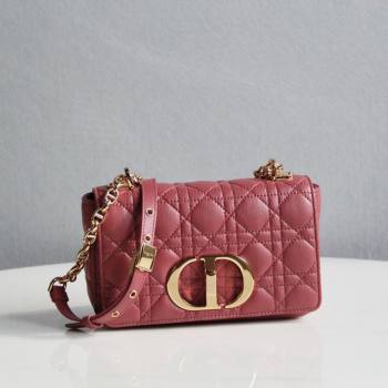 Dior Small Caro Chain Bag in Soft Cannage Calfskin Pink 2024 (DMZ-24052210)