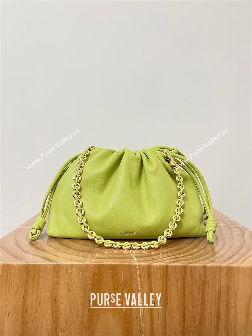 Loewe Medium Flamenco Purse in Mellow Nappa Lambskin 9057 Meadow Green 2024 Top (KE-24090228)