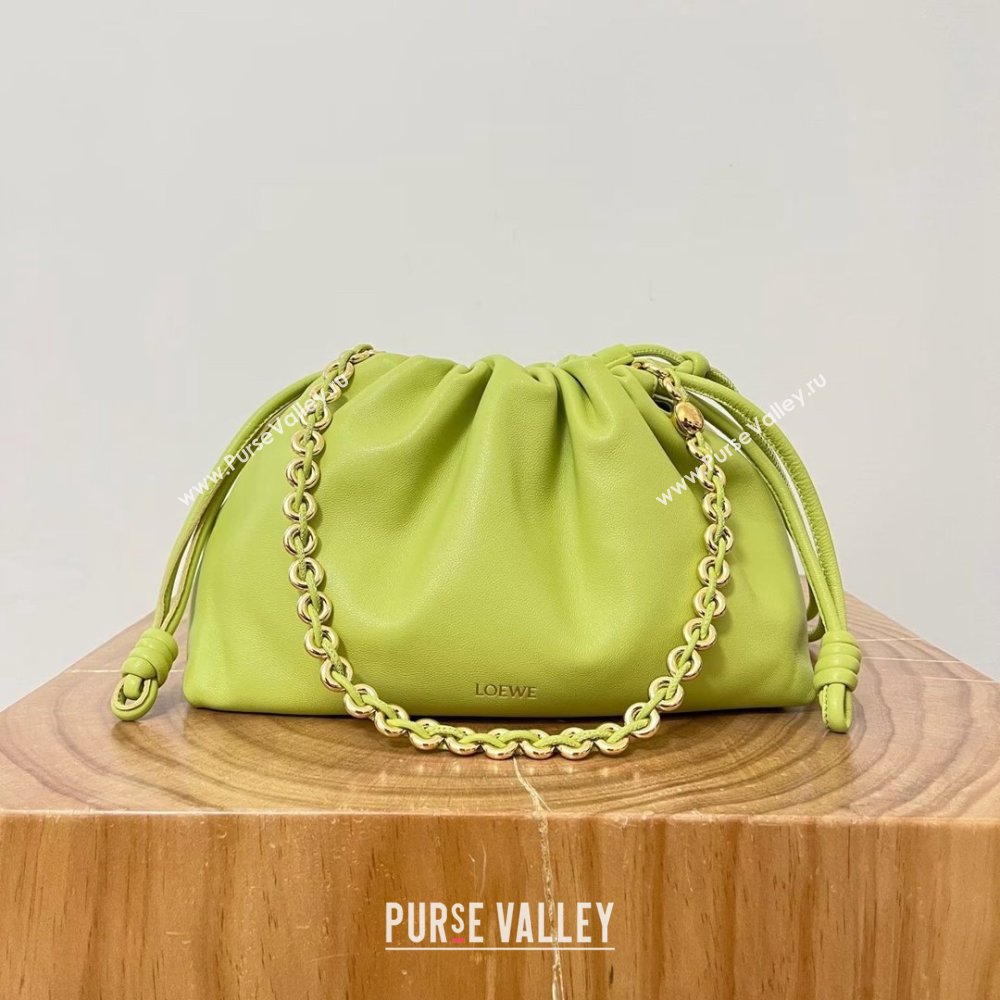 Loewe Medium Flamenco Purse in Mellow Nappa Lambskin 9057 Meadow Green 2024 Top (KE-24090228)