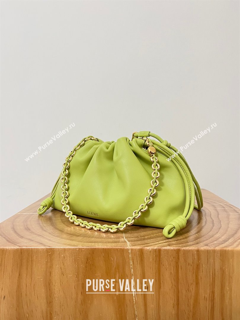 Loewe Medium Flamenco Purse in Mellow Nappa Lambskin 9057 Meadow Green 2024 Top (KE-24090228)