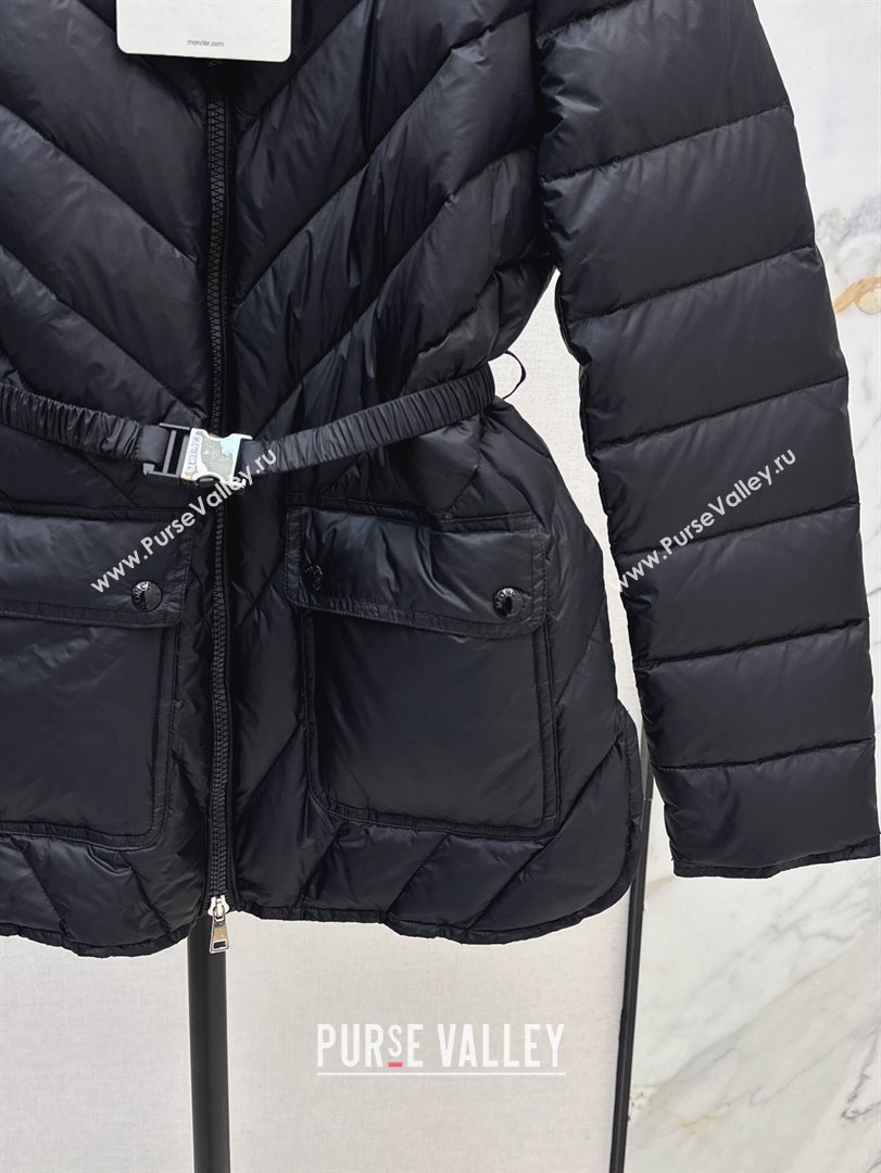 Moncler Down Jacket with Belt B101822 Black 2024 (YN-24101822)