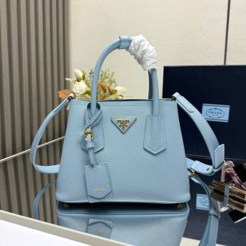 Prada Double small Saffiano leather bag Light Blue 2025 1BG443 (New Tag) (YZ-250929046)