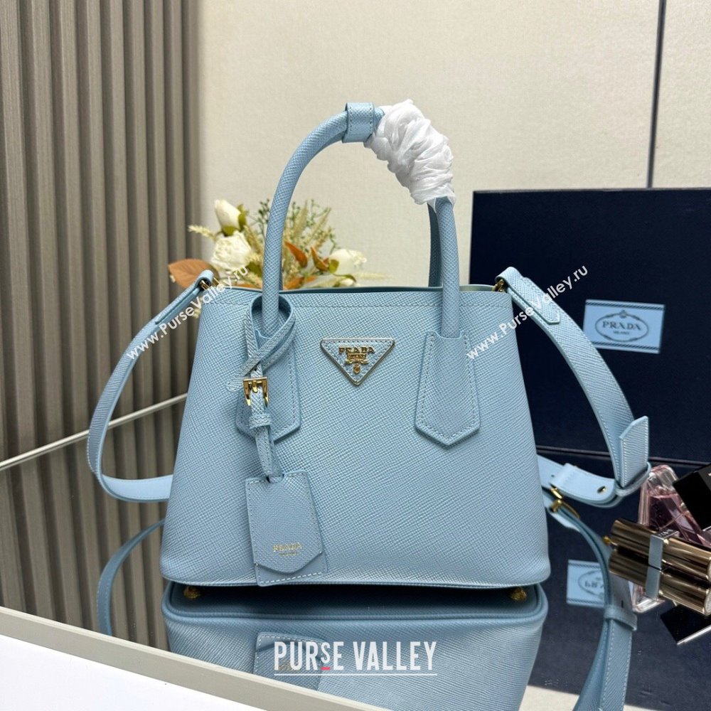 Prada Double small Saffiano leather bag Light Blue 2025 1BG443 (New Tag) (YZ-250929046)