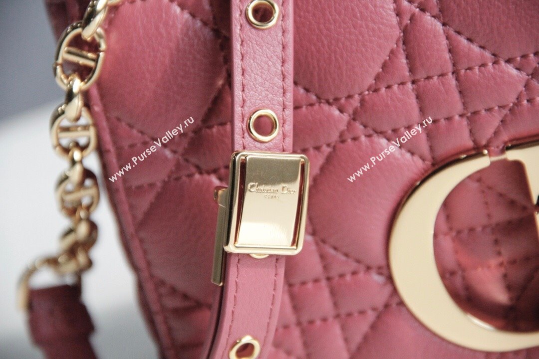 Dior Small Caro Chain Bag in Soft Cannage Calfskin Pink 2024 (DMZ-24052210)