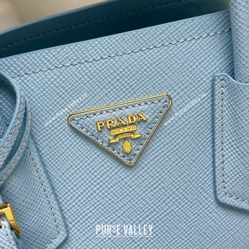 Prada Double small Saffiano leather bag Light Blue 2025 1BG443 (New Tag) (YZ-250929046)